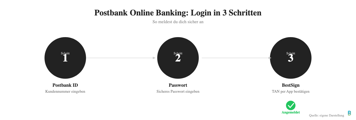 Postbank Online Banking Login in 3 Schritten: Postbank ID, Passwort, BestSign