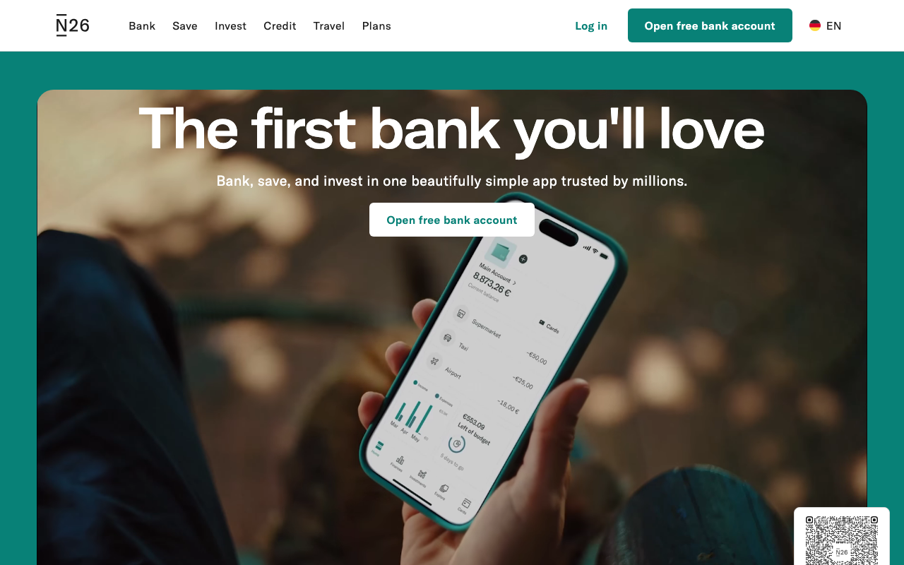 N26 Girokonto Homepage 2026