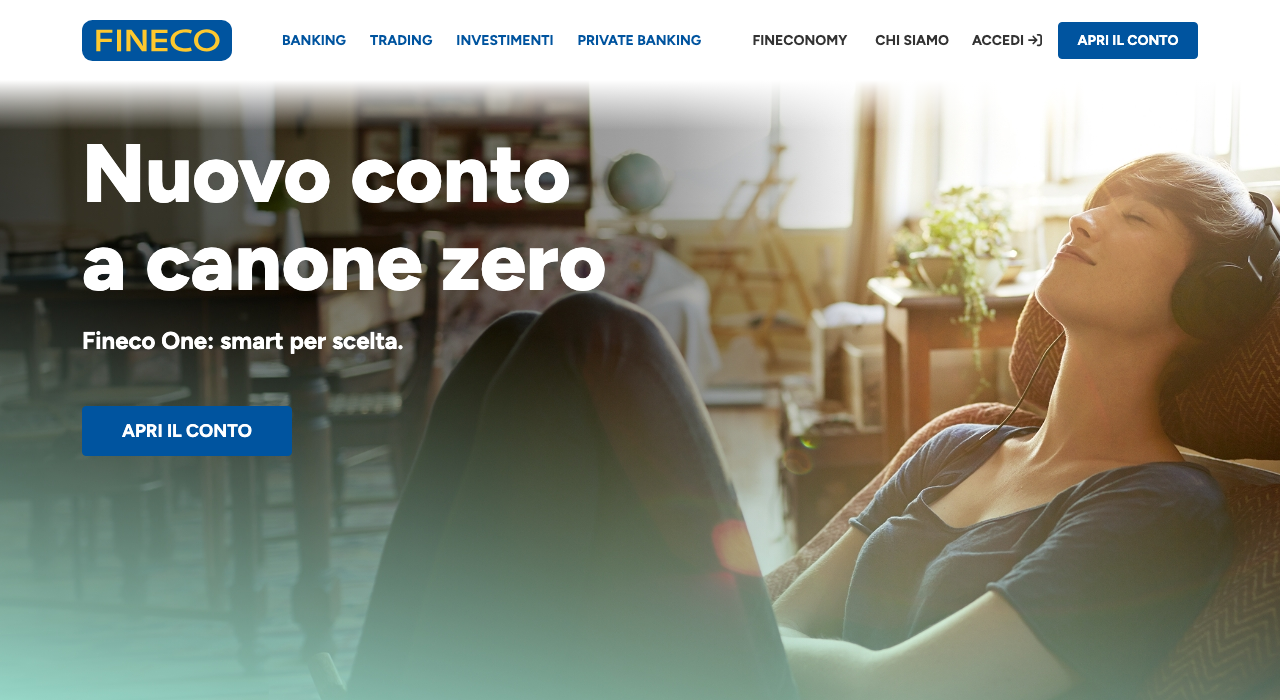 Fineco Conto FinecoBank, conto corrente online per investitori