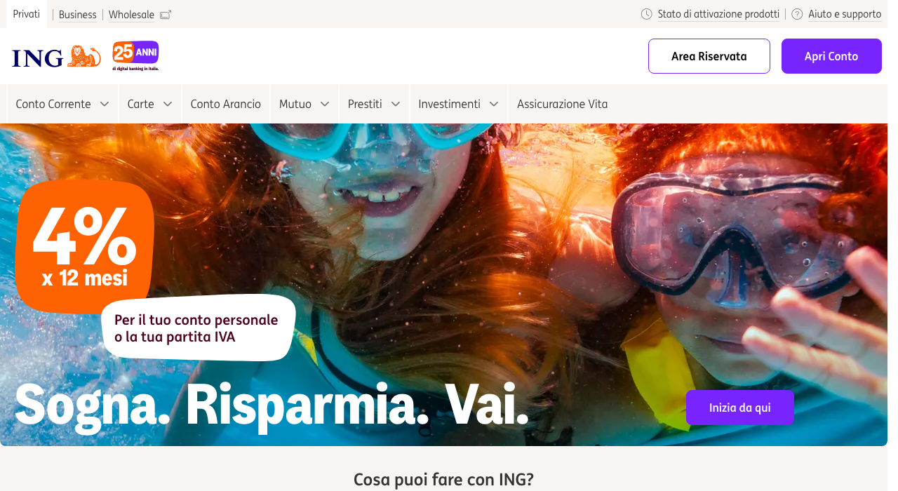 ING Conto Corrente Arancio, migliore conto corrente online Italia 2026