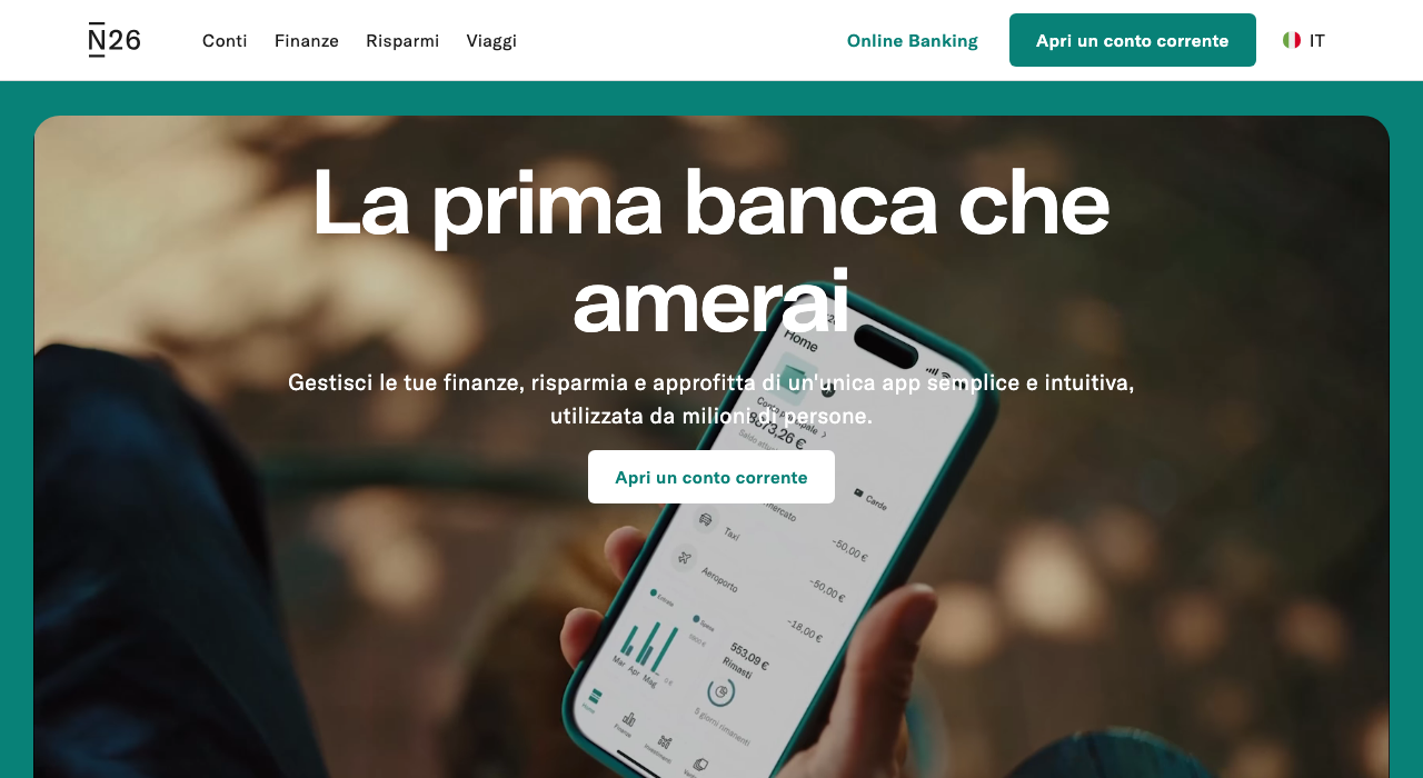 N26 Standard, neobank conto corrente online gratuito
