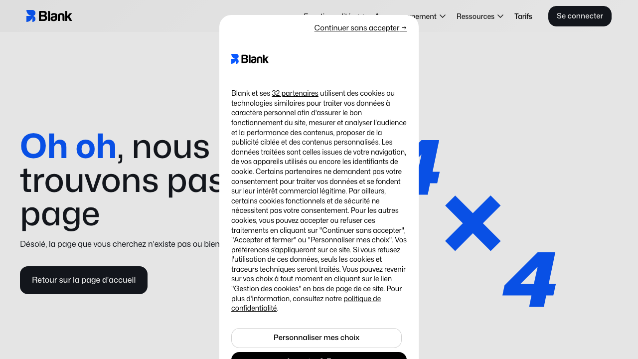 Screenshot del sito di Blank (Crédit Agricole) Conto Business Blank