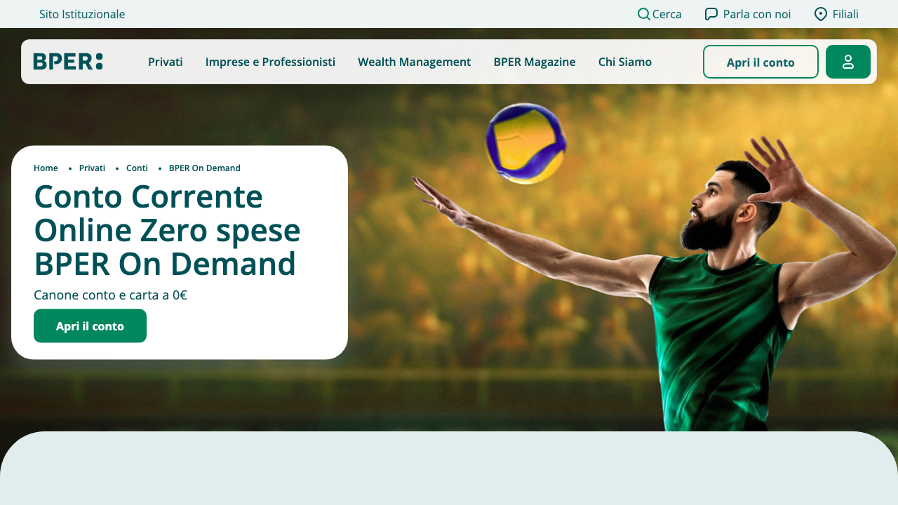 Screenshot del sito di BPER Banca BPER On Demand