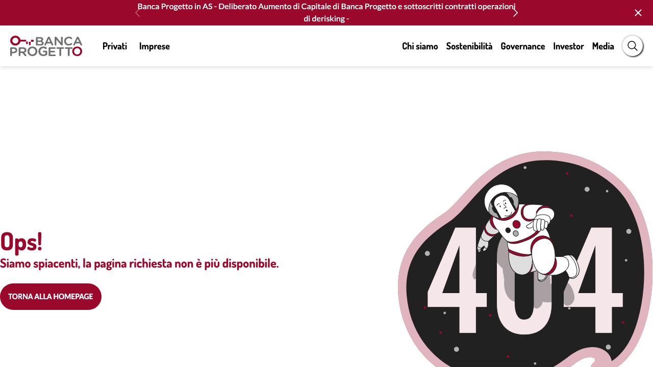 Screenshot del sito di Conto Deposito Banca Progetto