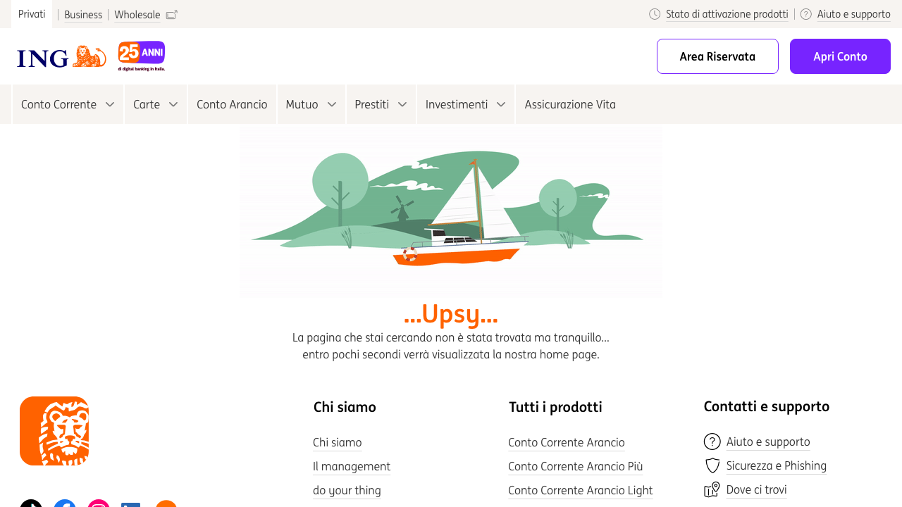 Screenshot del sito di Conto Deposito ING