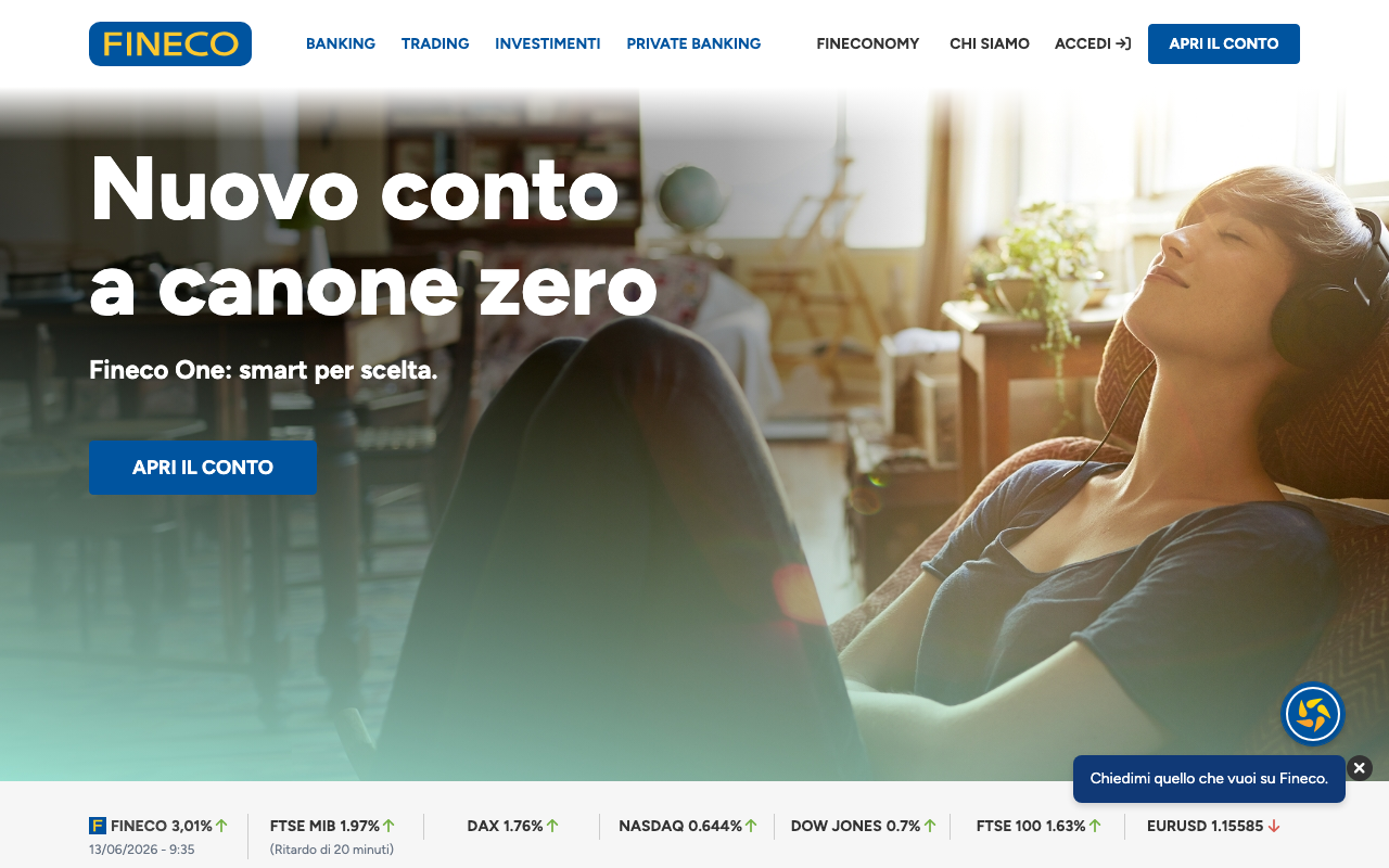 Fineco Conto FinecoBank - homepage