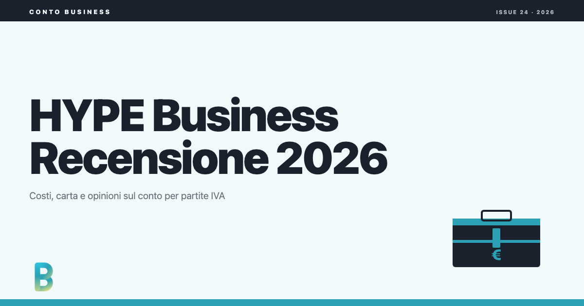 Immagine in evidenza della recensione HYPE Business 2026 con canone 2,90 euro e conto per partite IVA.