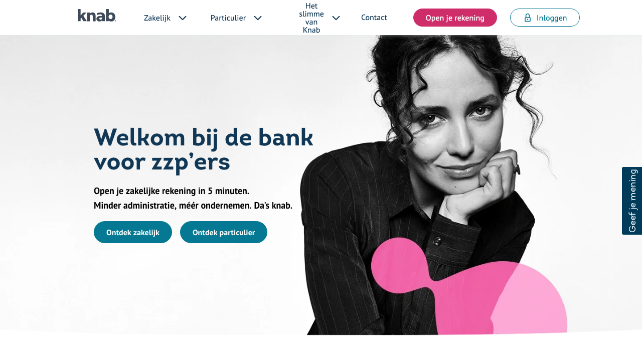Knab zakelijke rekening - screenshot website 2026