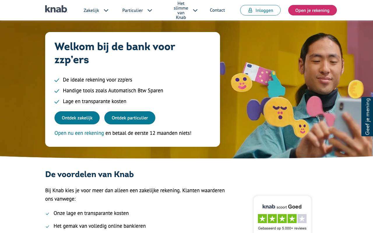 Knab homepage