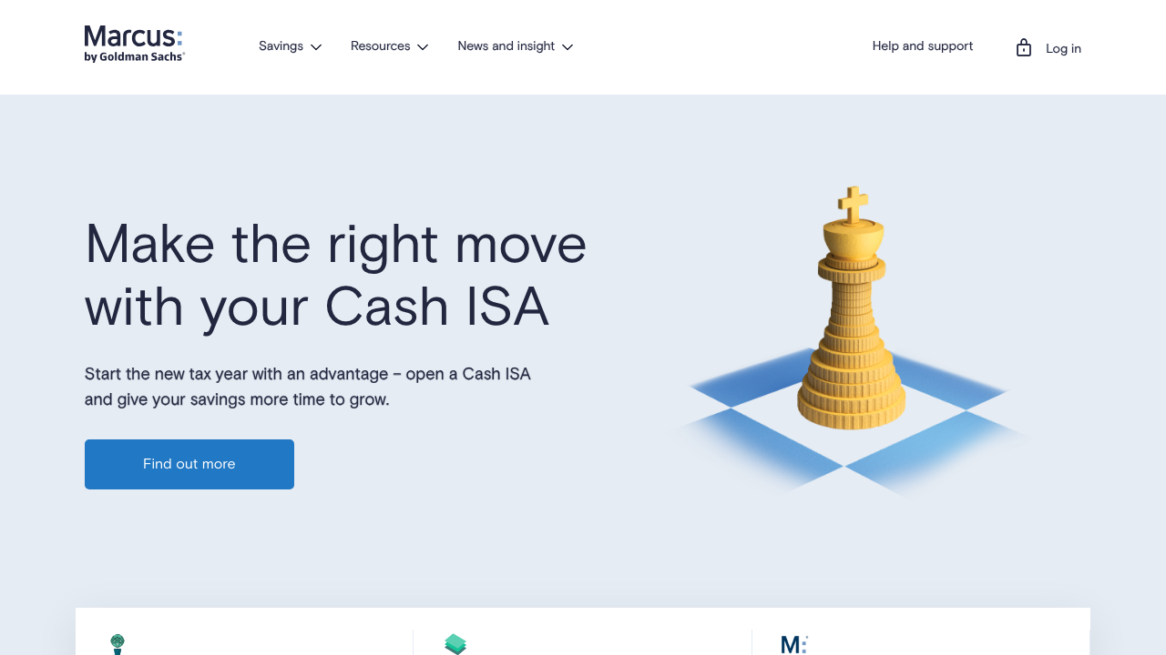 Screenshot of the website of Marcus Online Savings Account