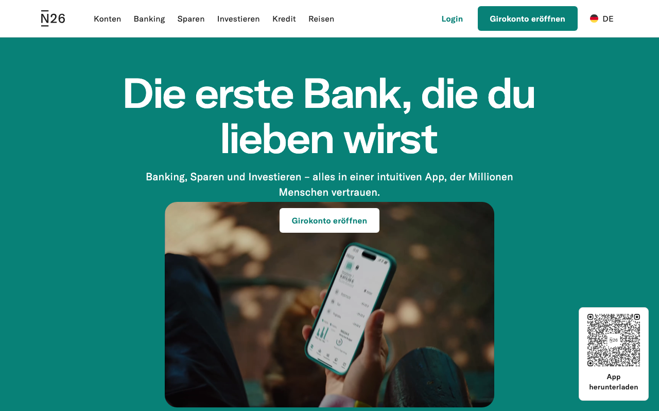 N26 Girokonto Screenshot - Alternative zu Revolut