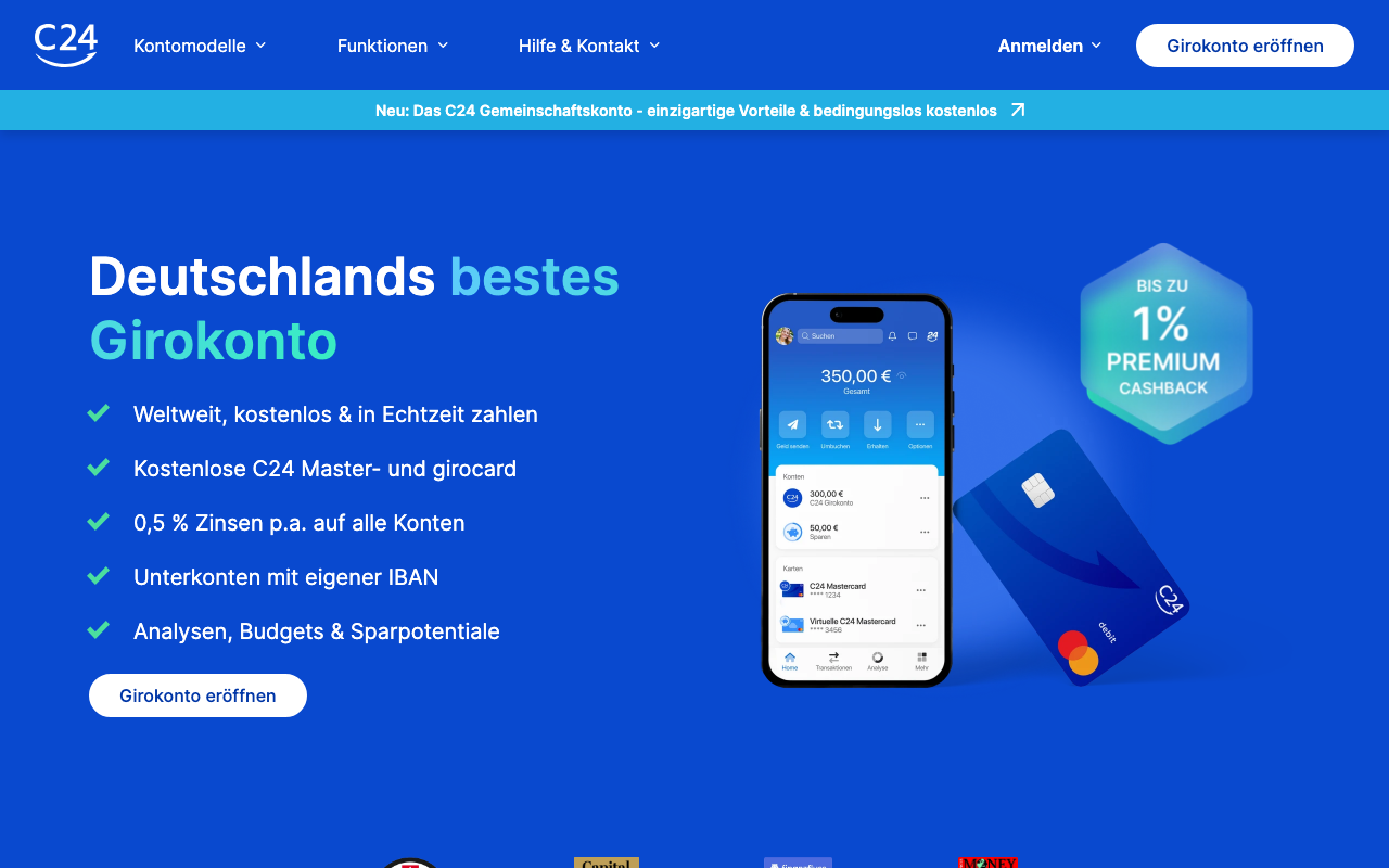 C24 Bank Homepage
