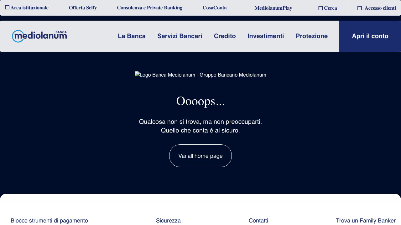 SelfyConto Banca Mediolanum homepage