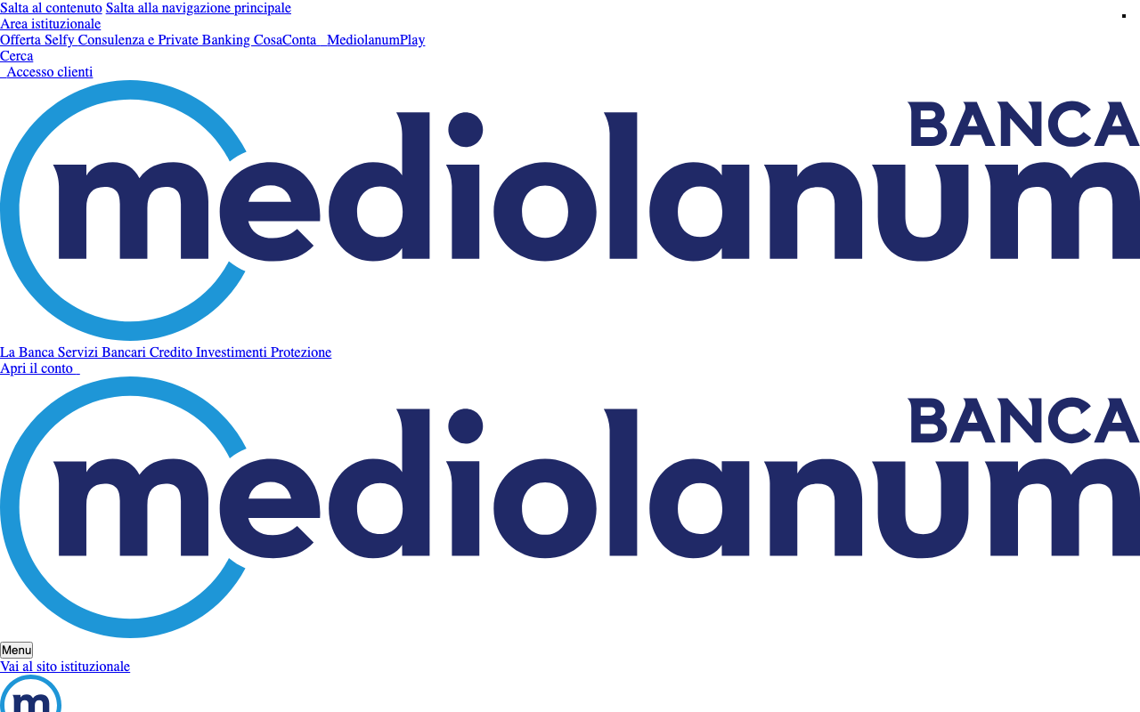 SelfyConto Banca Mediolanum - homepage