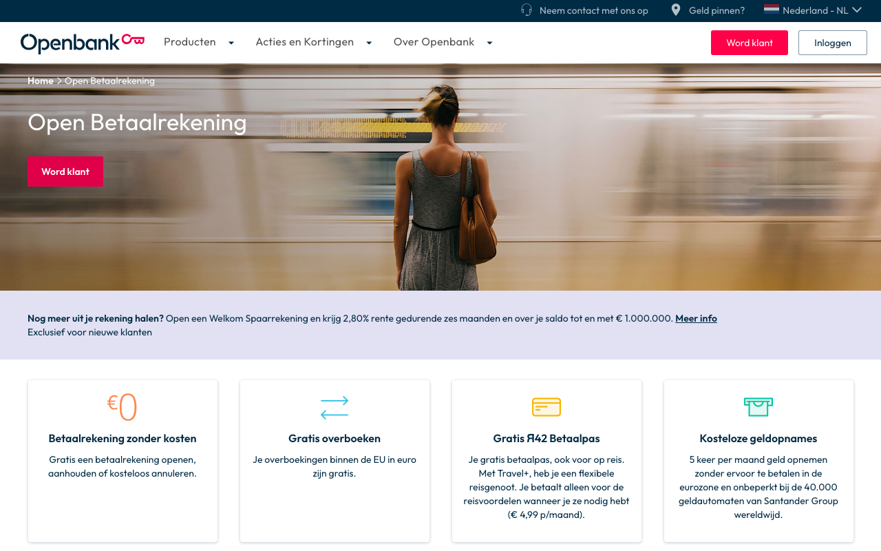 Openbank Open Betaalrekening - officieel screenshot NL