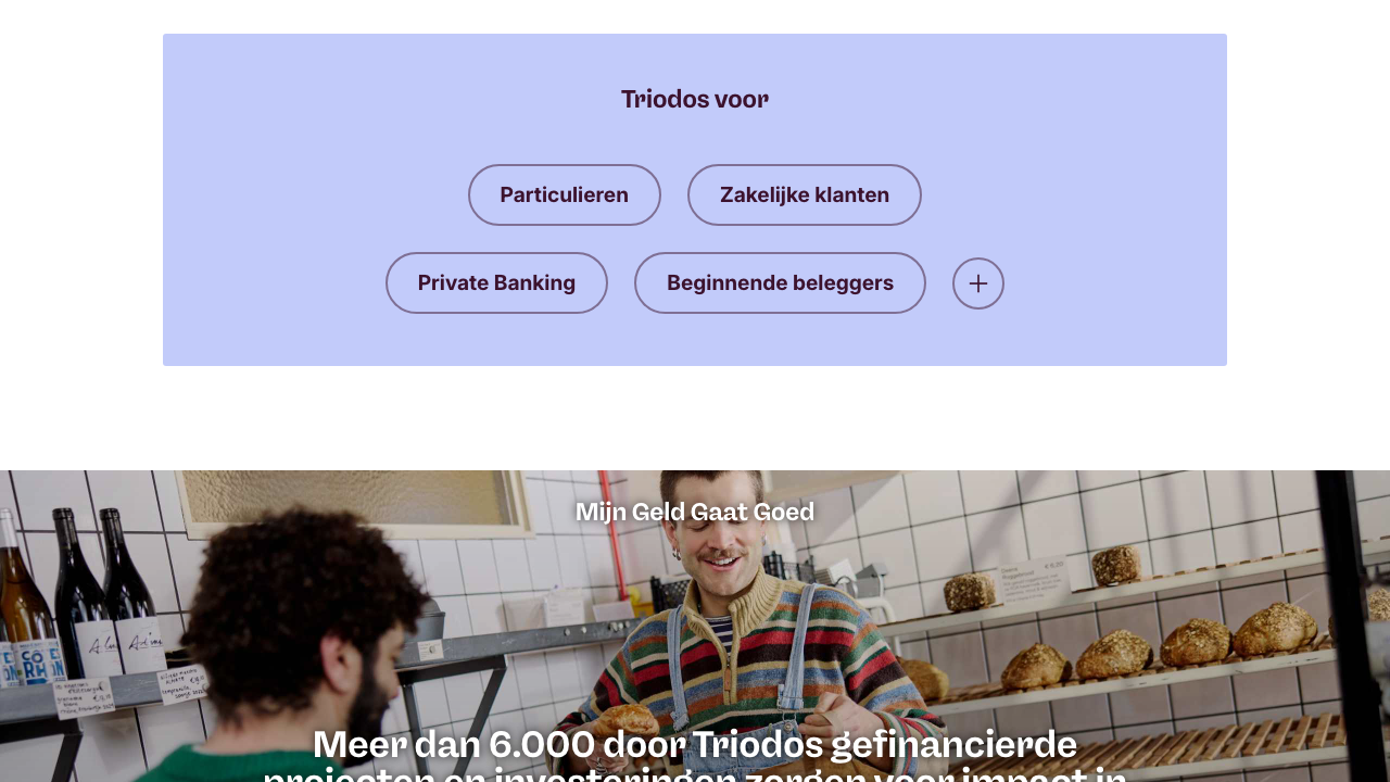 Screenshot van de website van Triodos Spaarrekening