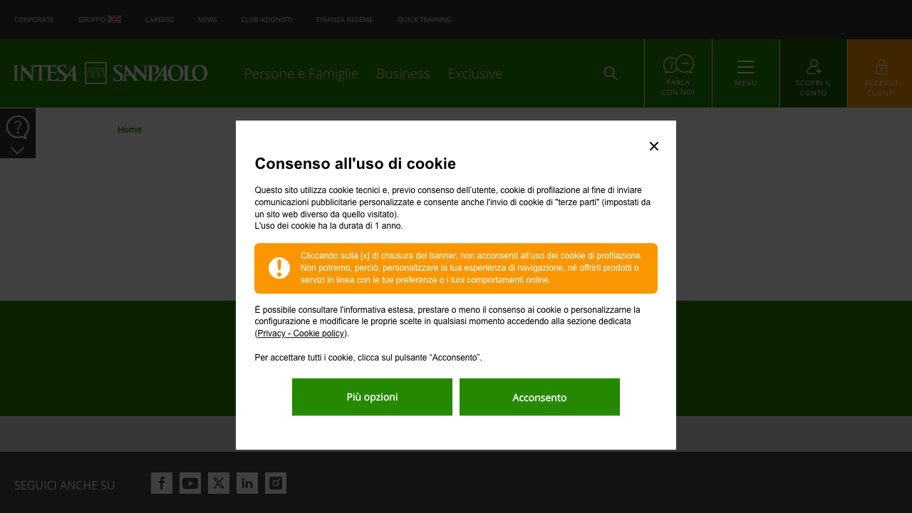 Screenshot del sito di XME Conto