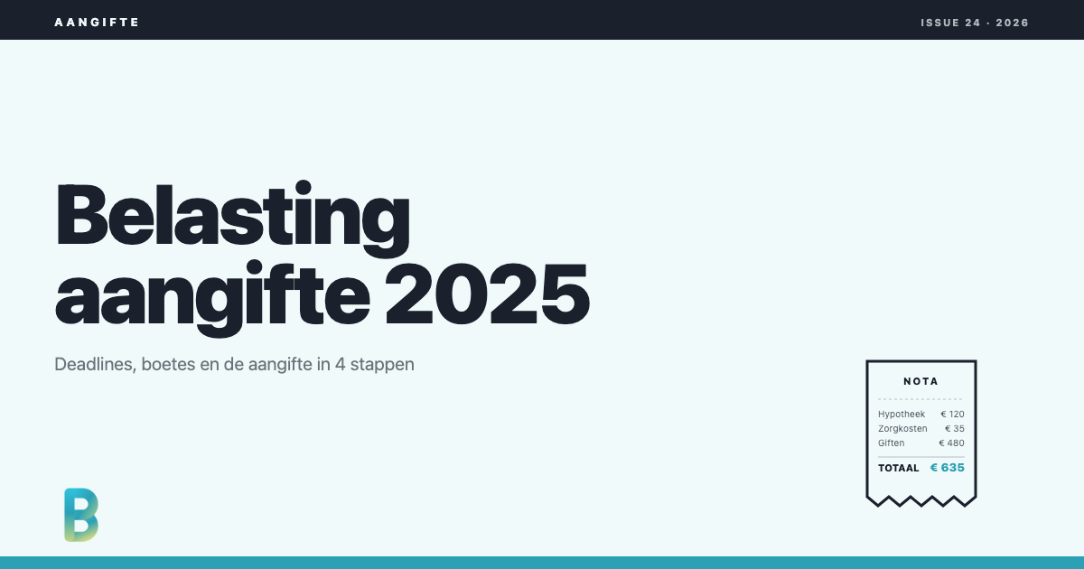 Belastingaangifte 2025: deadlines, boetes en de aangifte in 4 stappen