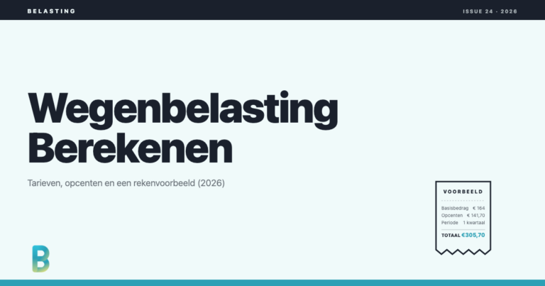 Wegenbelasting berekenen: tarieven, opcenten en rekenvoorbeeld 2026