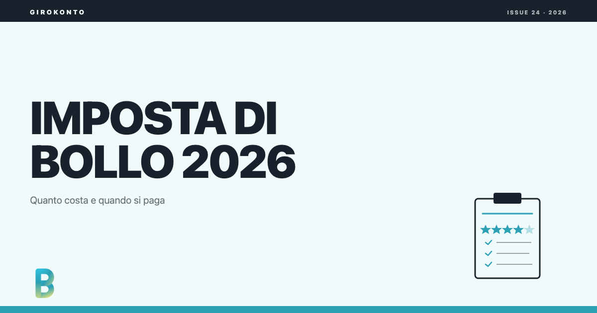 Immagine in evidenza: imposta di bollo sul conto corrente 2026, quanto costa e quando si paga.