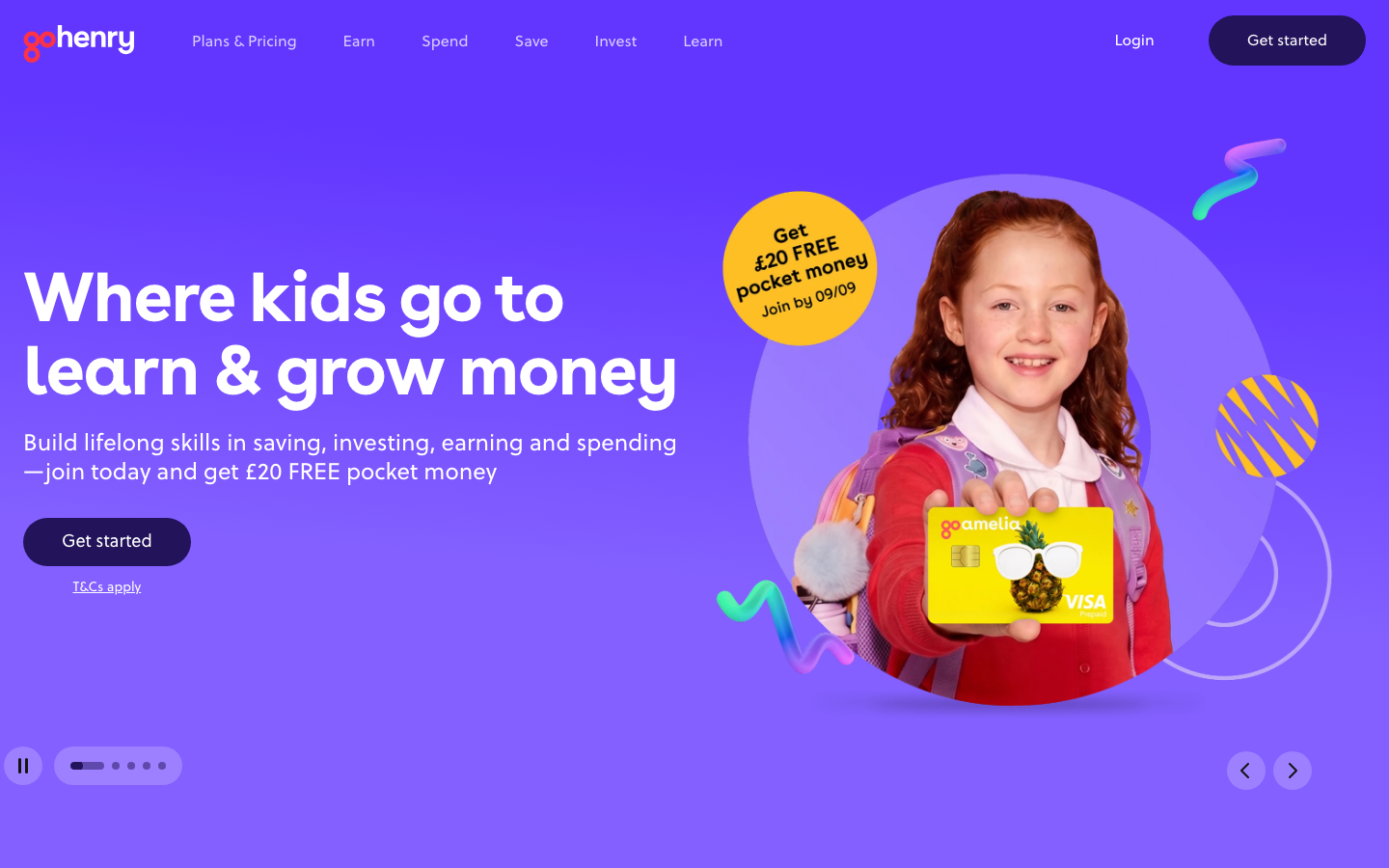 GoHenry homepage screenshot