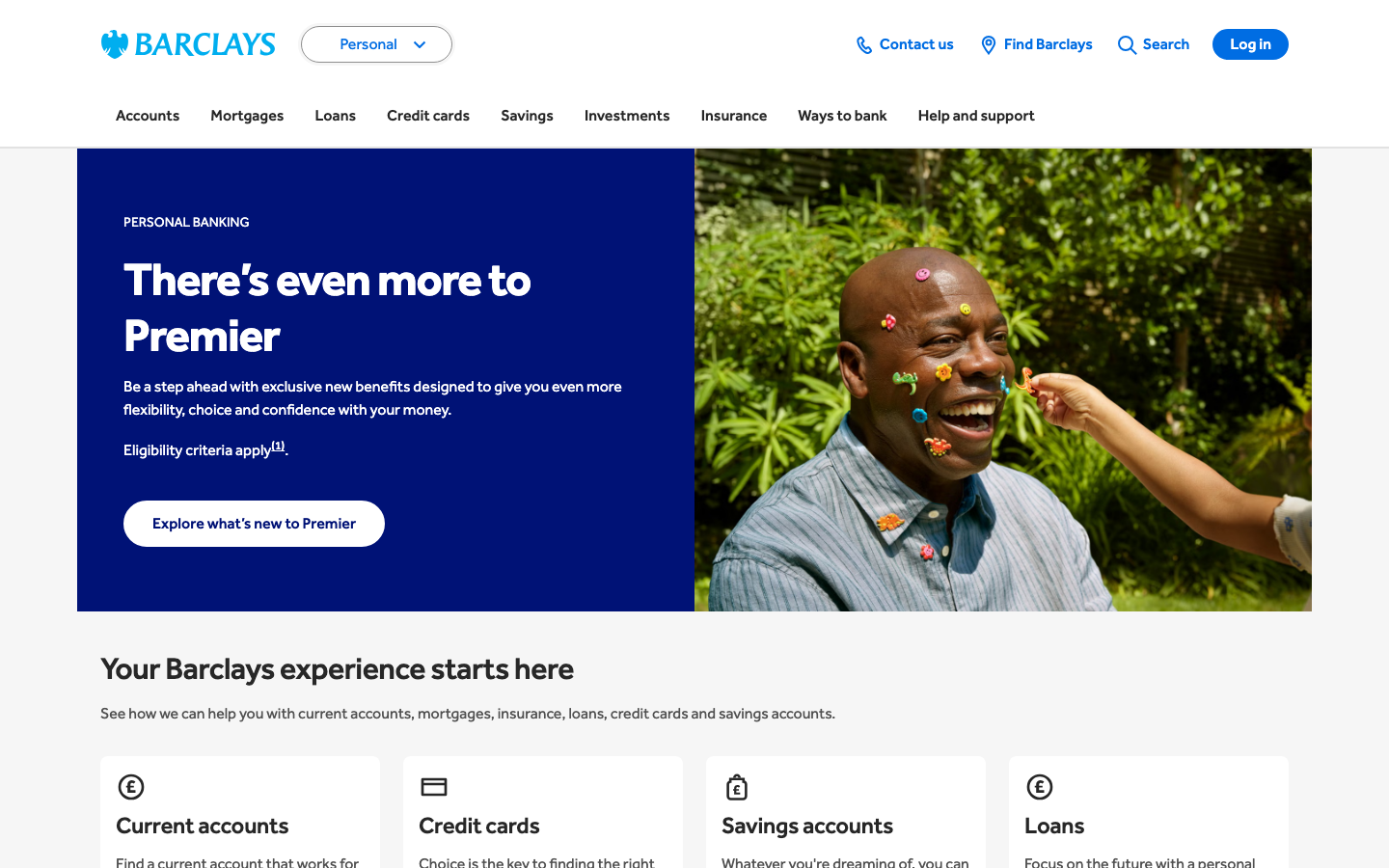 Barclays homepage screenshot