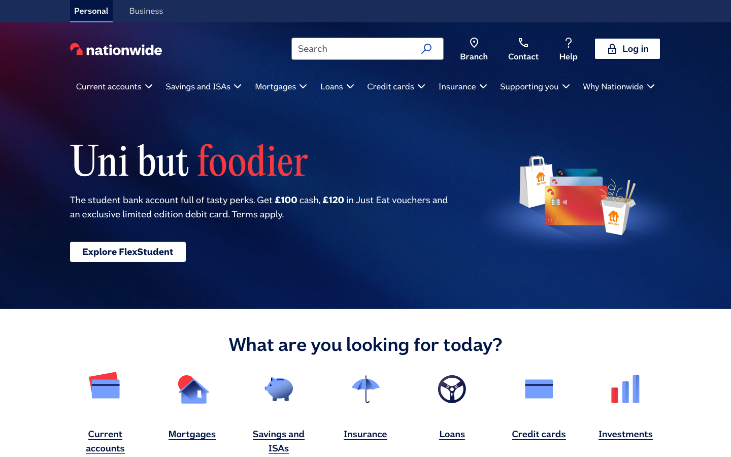 Nationwide Building Society homepage screenshot