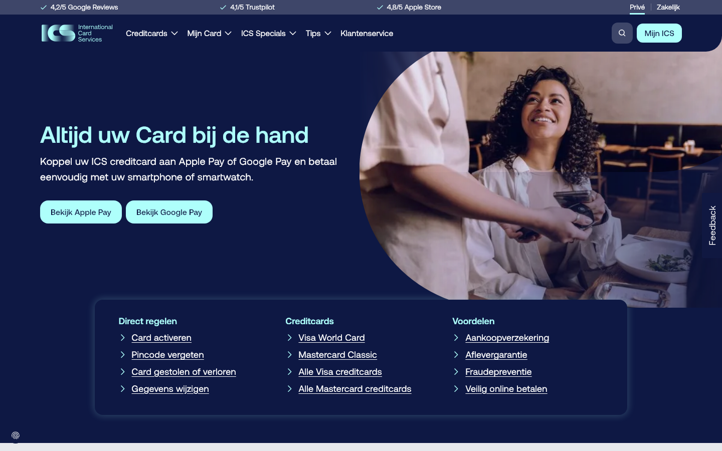 ICS International Card Services website